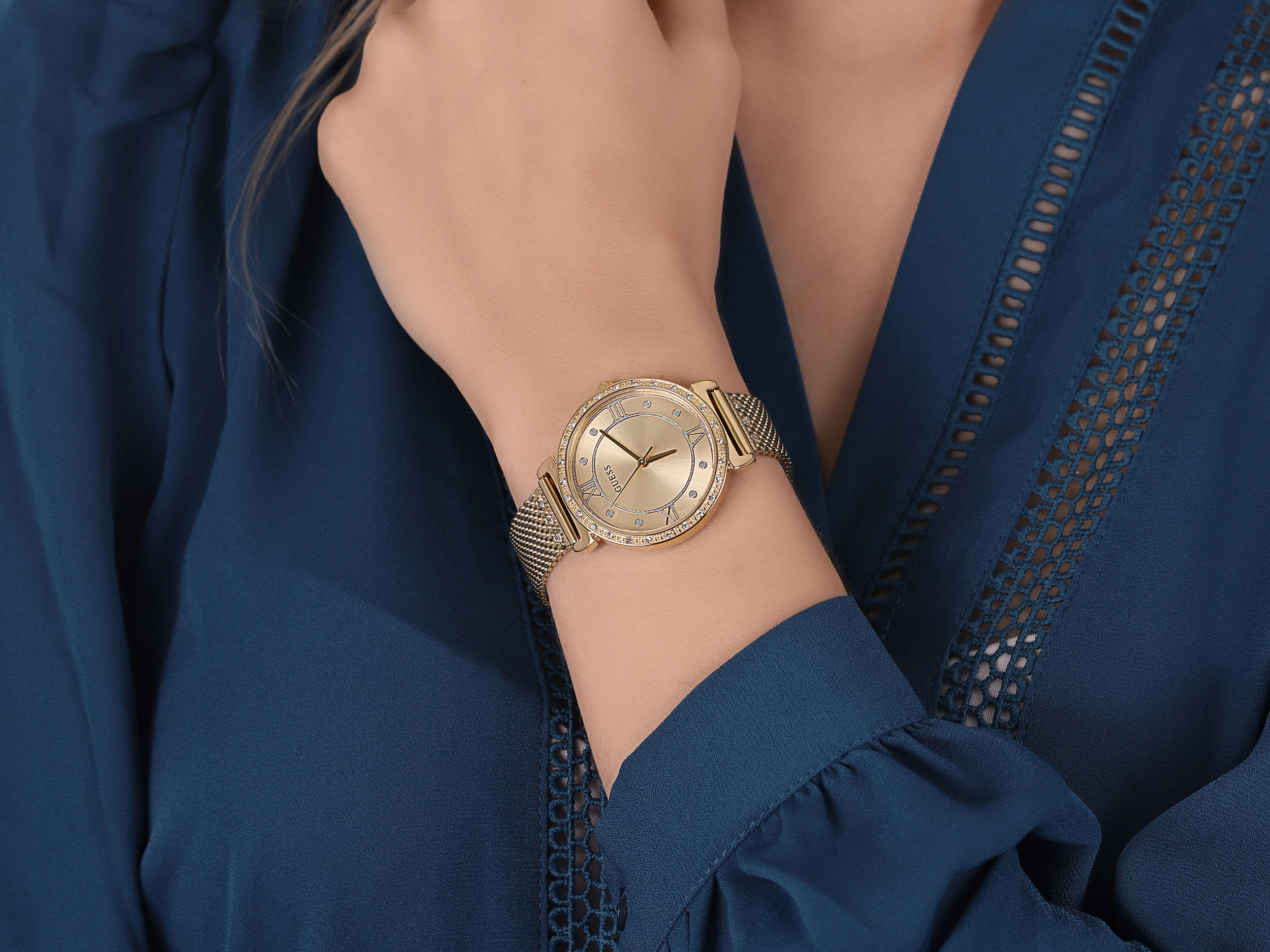 zegarek Guess W1289L2 złoty Damskie - miniatura 4