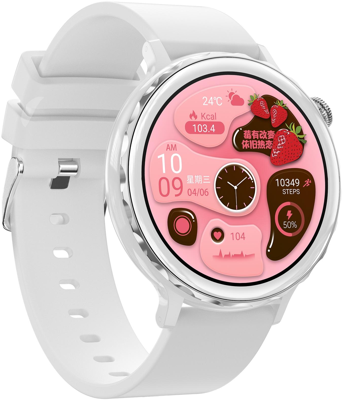 zegarek Hagen HB1112142532-SET kwarcowy damski Smartwatch HB11 Biały na Bransolecie + Pasek - miniatura 6