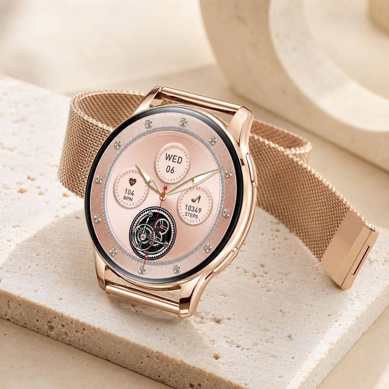zegarek Hagen HB131101410 Smartwatch HB13 Różowe Złoto damski z krokomierz Smartwatch