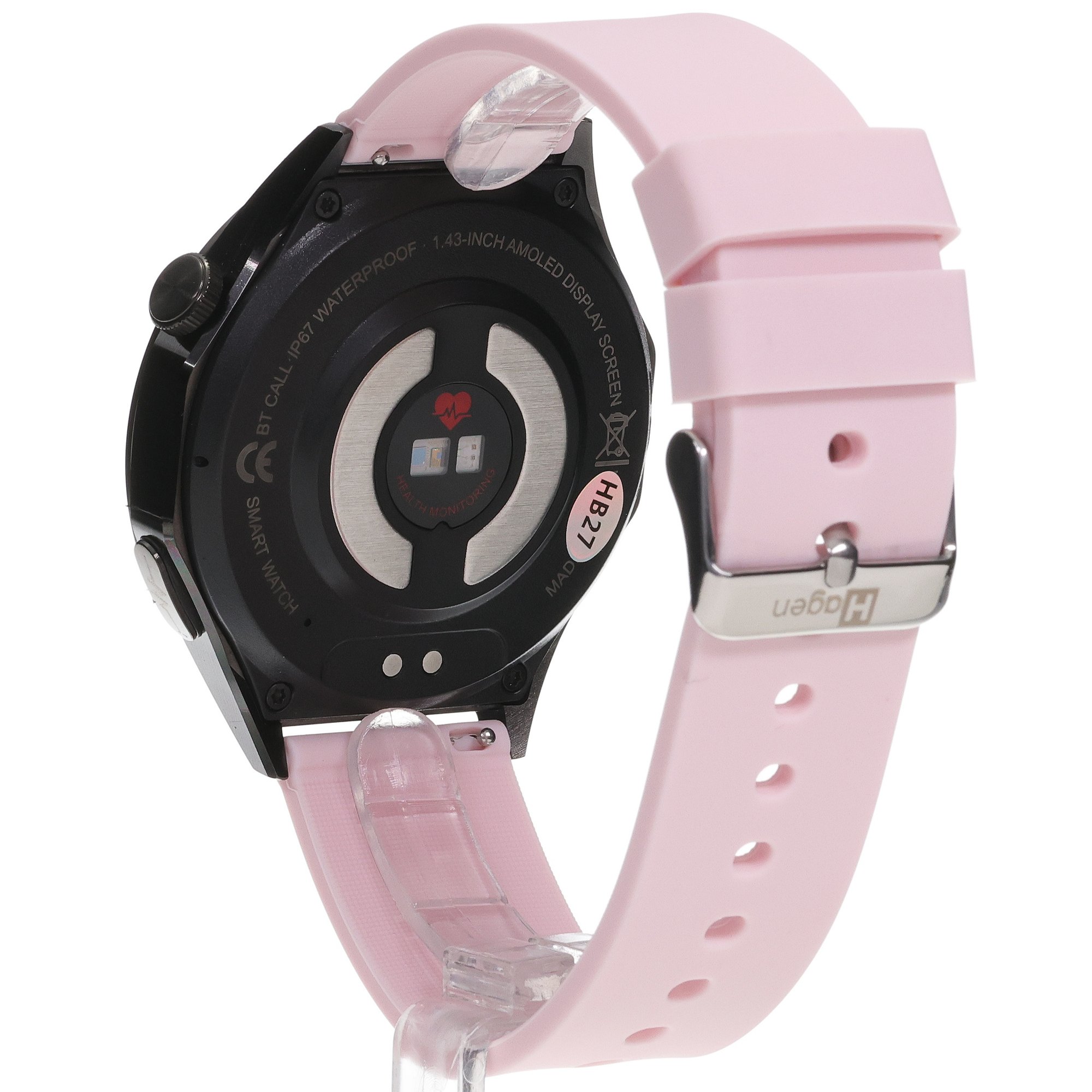 zegarek Hagen HB2714539 HB27 Czarny na Różowym Pasku męski z krokomierz Smartwatch - miniatura 5