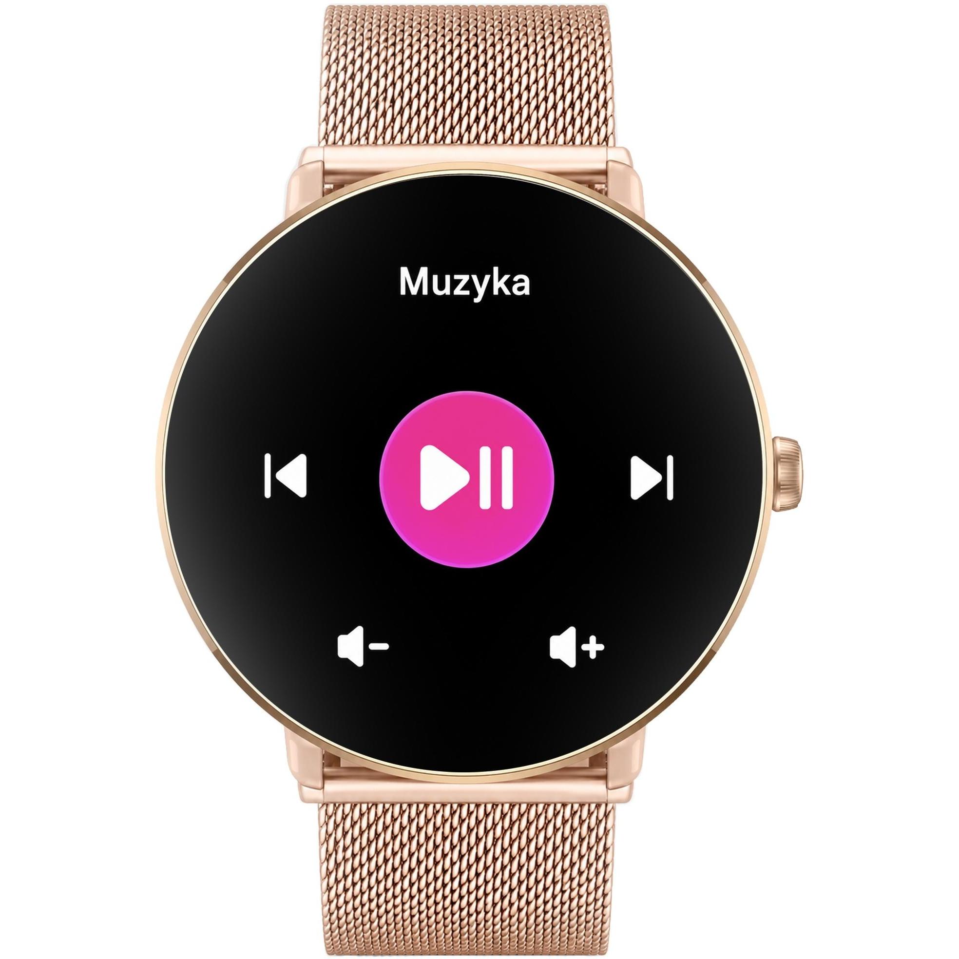 zegarek Hagen HB391101410 HB39 Różowe Złoto damski z krokomierz Smartwatch