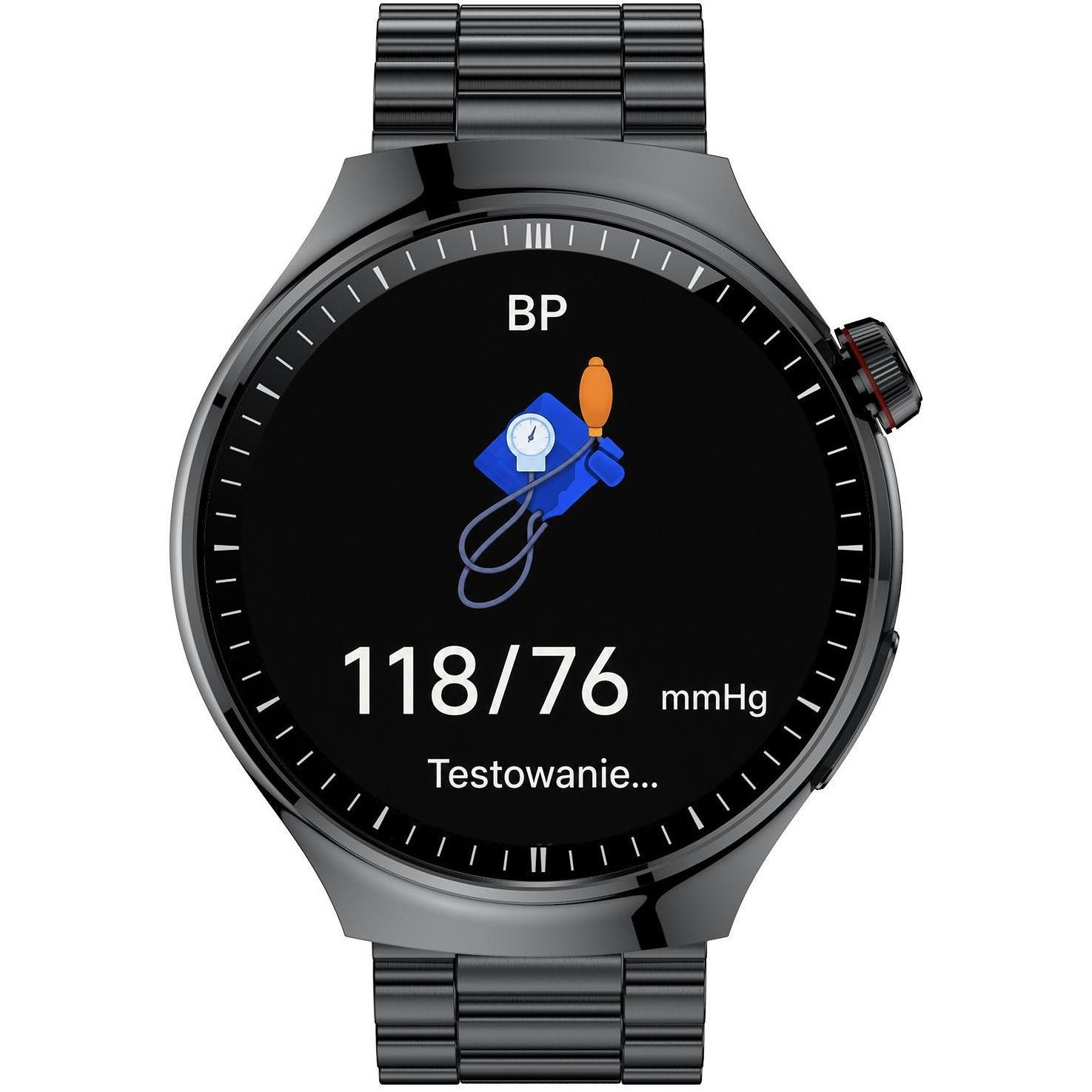 zegarek Hagen HB4114114 HB41 Czarny na Bransolecie Smartwatch