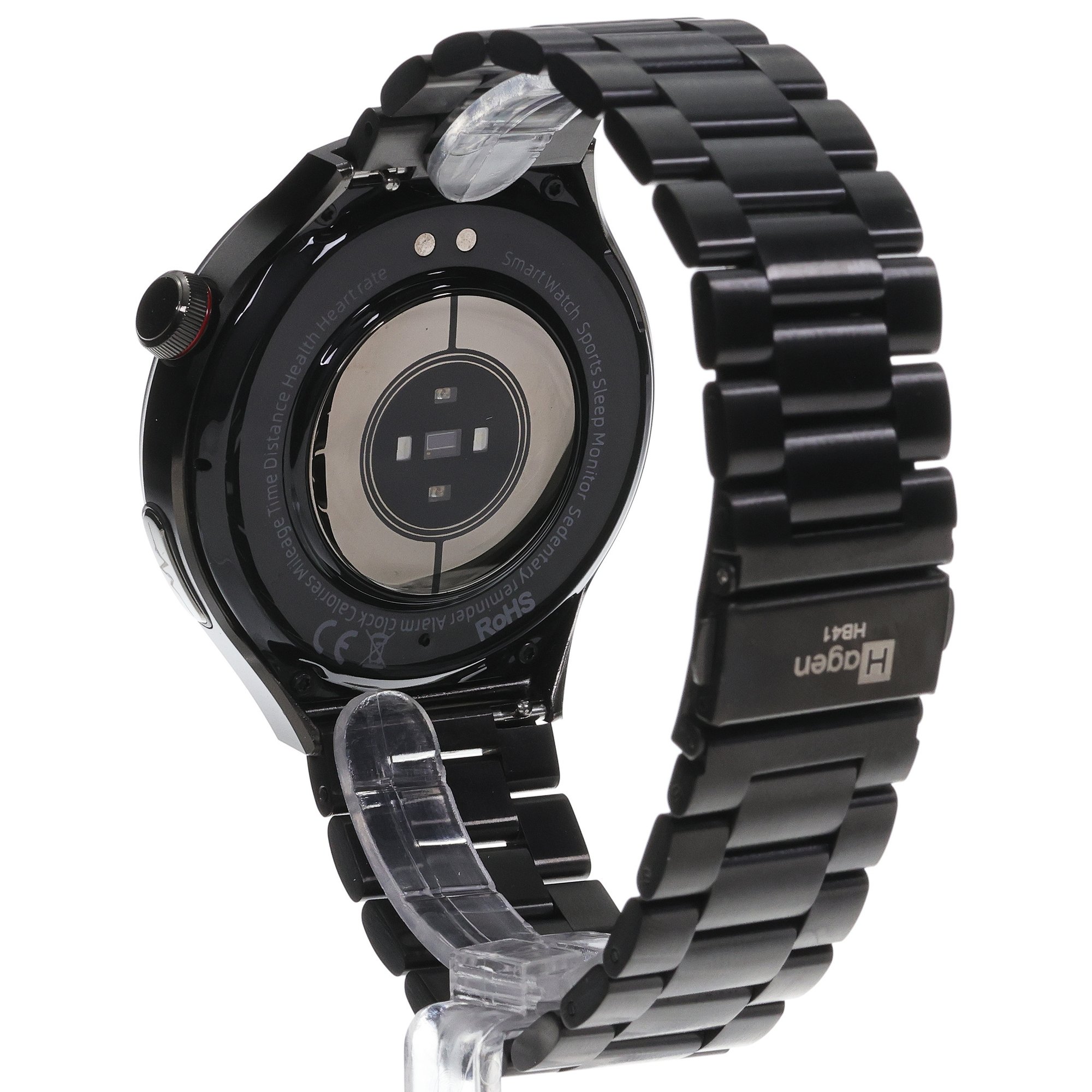 zegarek Hagen HB4114114 kwarcowy męski Smartwatch HB41 Czarny na Bransolecie