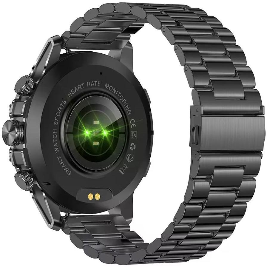 zegarek Hagen HB4514114 HB45 Czarny męski z krokomierz Smartwatch - miniatura 3