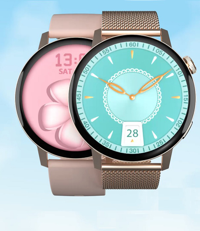 zegarek Hagen HC101101410539-SET Smartwatch HC10 różowe złoto + pasek damski z krokomierz Smartwatch - miniatura 3