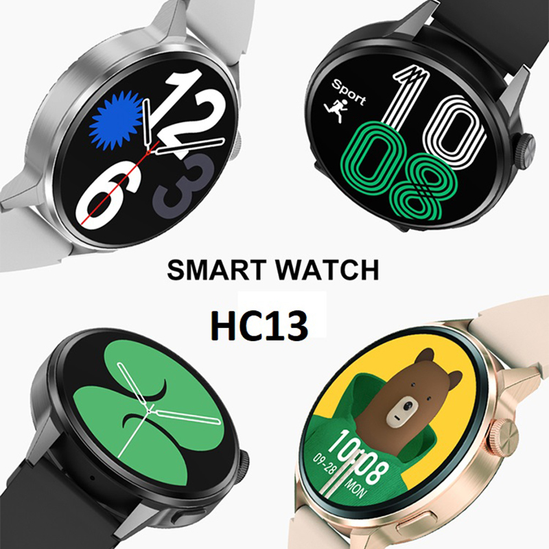 zegarek Hagen HC13110144 Smartwatch HC13 różowe złoto czarny mesh męski z krokomierz Smartwatch - miniatura 3
