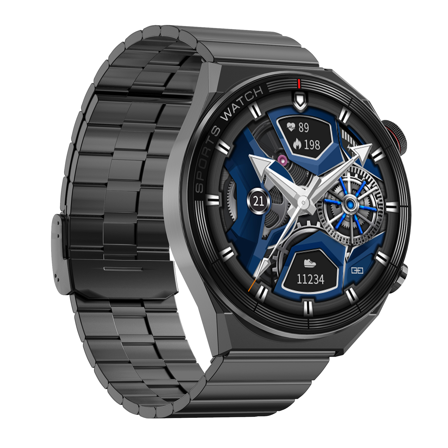 zegarek Hagen HC3114114534-SET kwarcowy męski Smartwatch Smartwatch HC31 czarny + pasek - miniatura 3