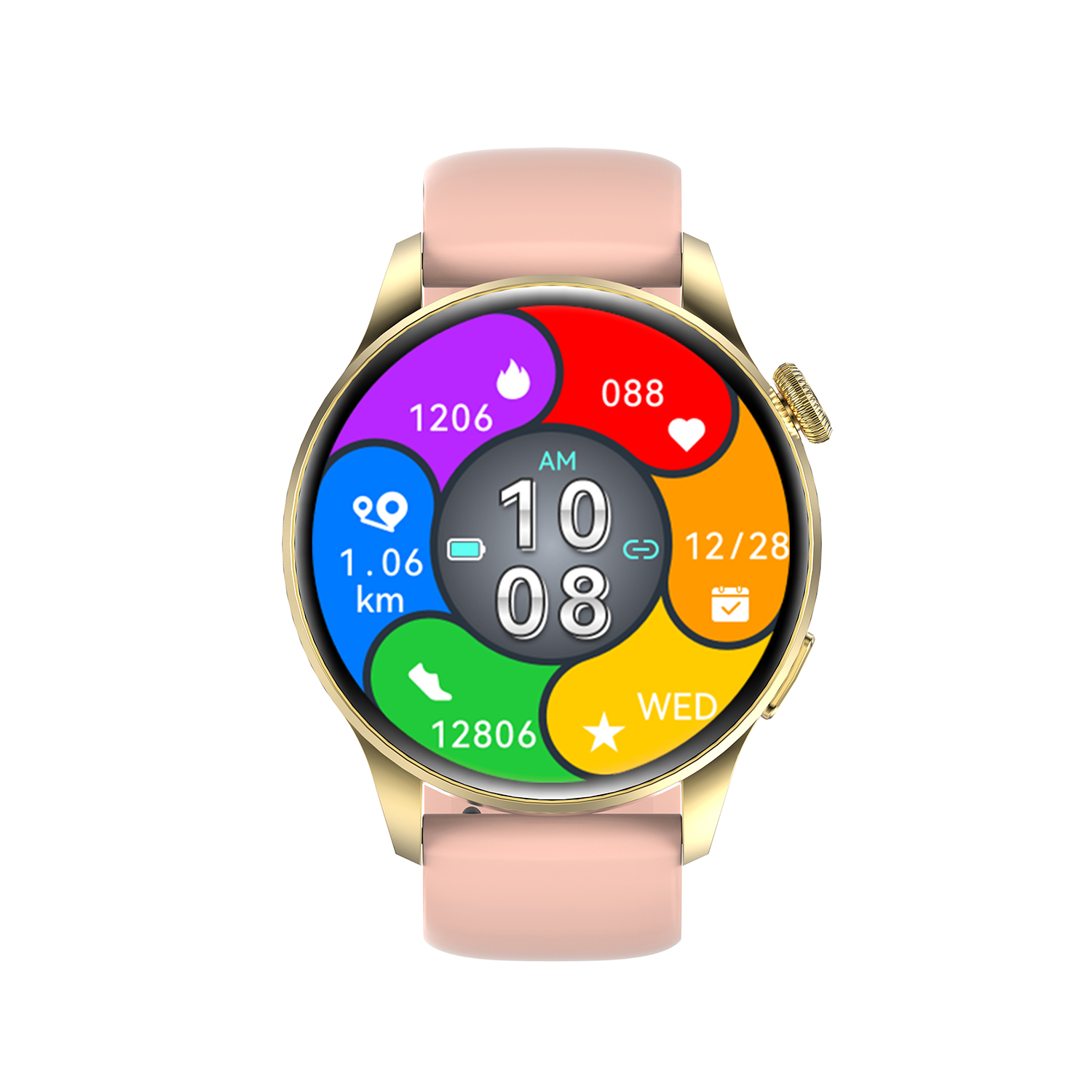 zegarek Hagen HC391155315 Smartwatch HC39 Różowe złoto męski z krokomierz Smartwatch - miniatura 3