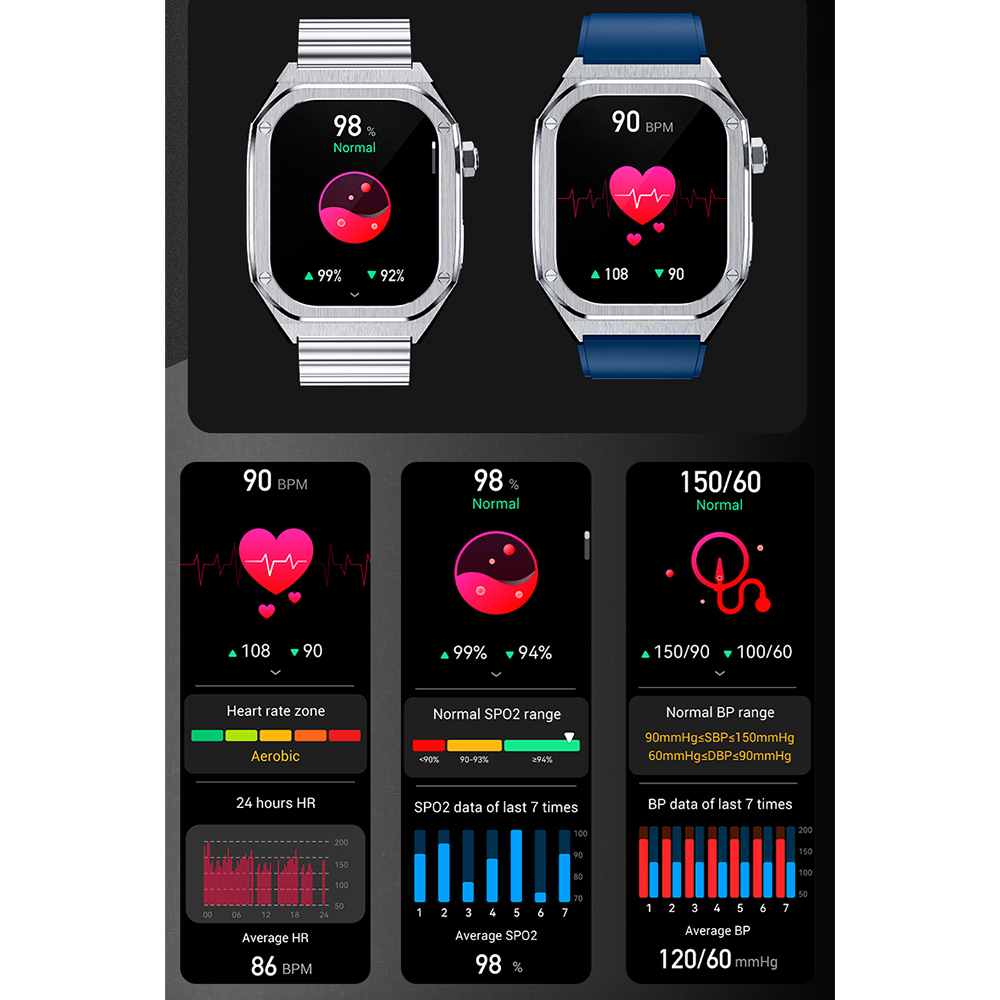 zegarek Hagen HC731151415534-SET srebrny Smartwatch - miniatura 7