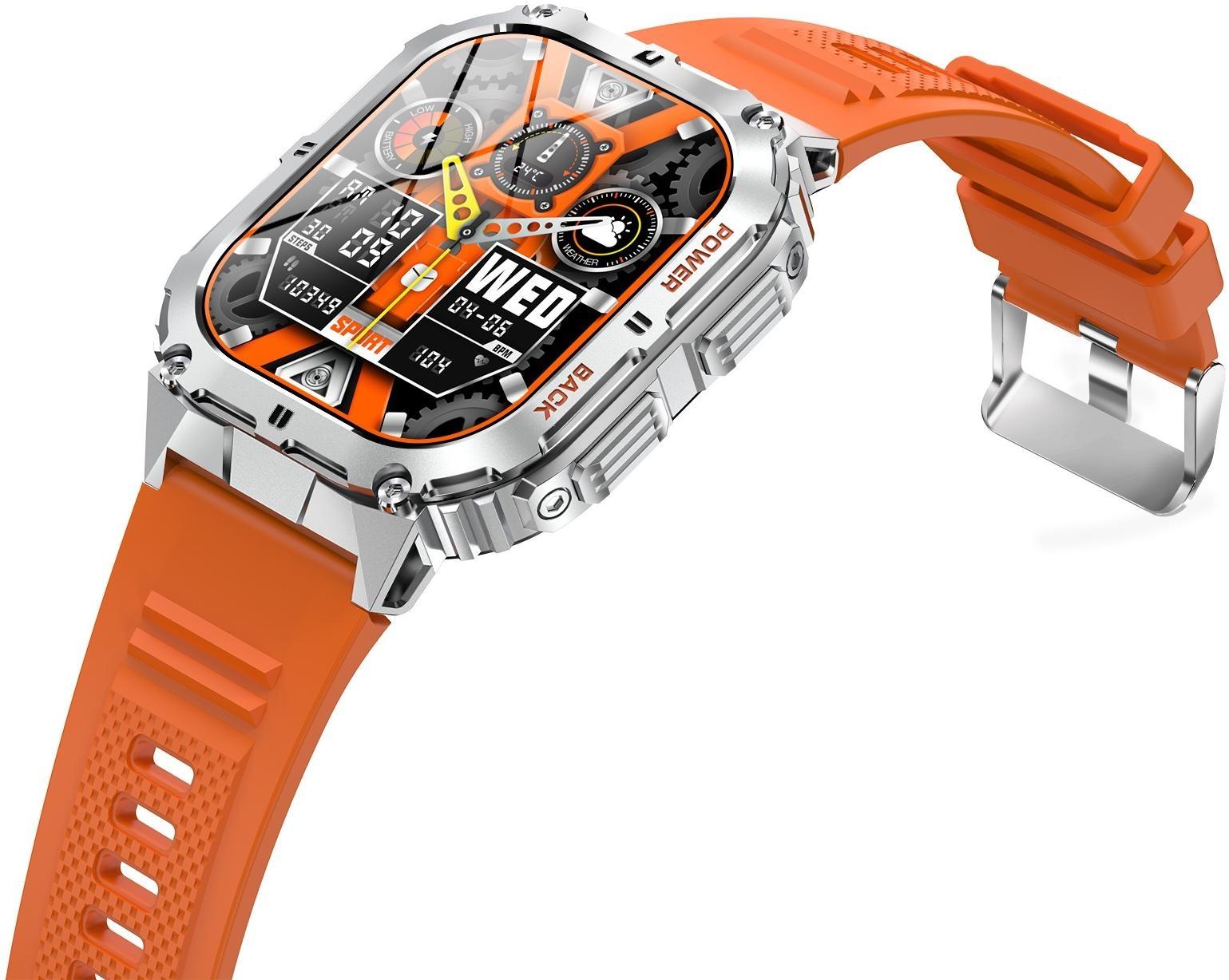 zegarek Hagen HC972115314 kwarcowy męski Smartwatch HC97 Srebrny na Zielonym Pasku + Pasek - miniatura 5