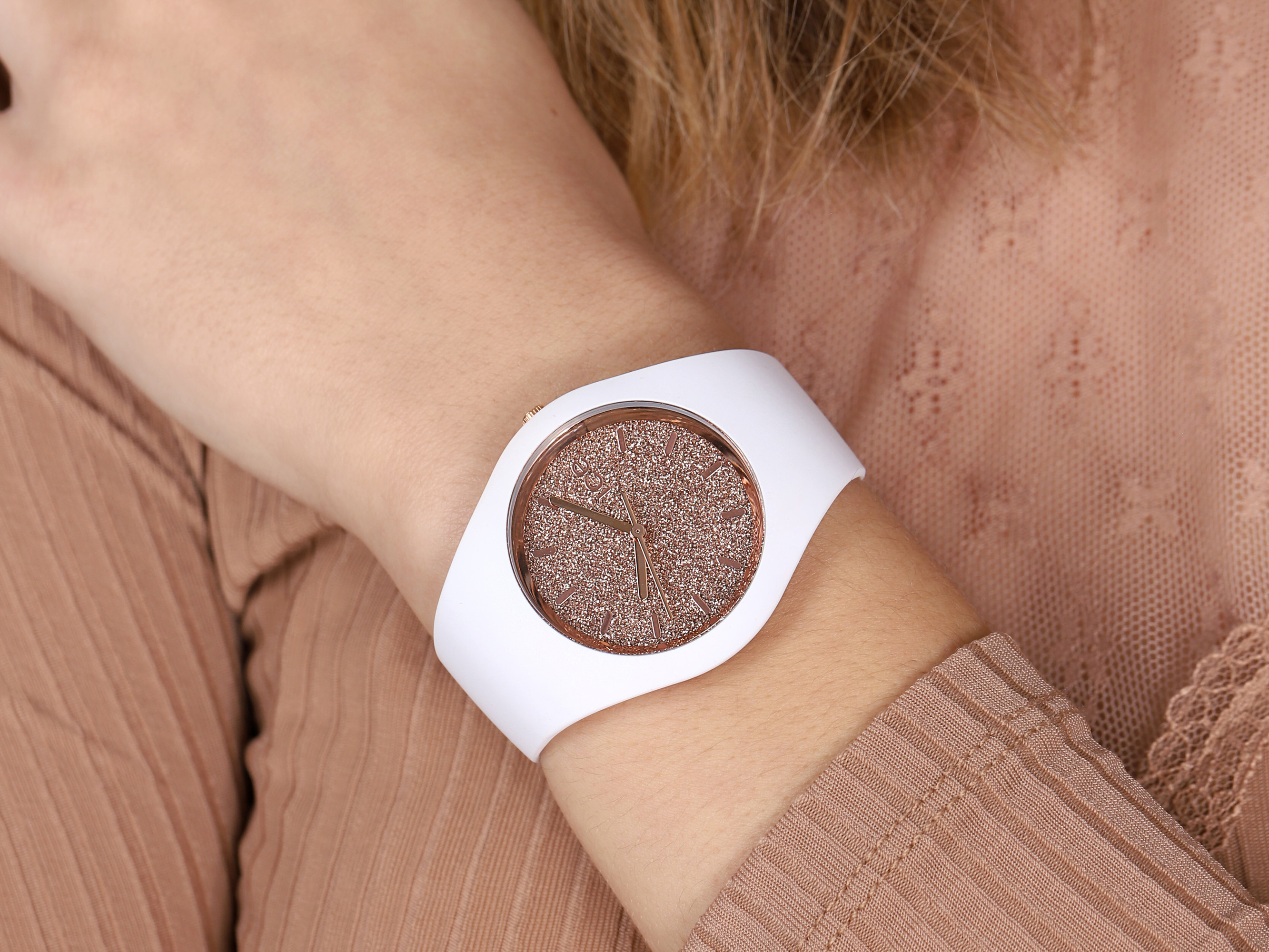 zegarek ICE Watch ICE.001350 kwarcowy damski Ice-Glitter ICE glitter white rose gold rozm. M - miniatura 4