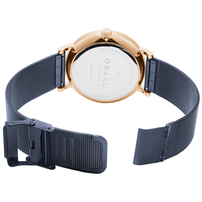 Obaku Denmark V246GMVLML zegarek różowe złoto klasyczny Slim bransoleta - miniatura 5