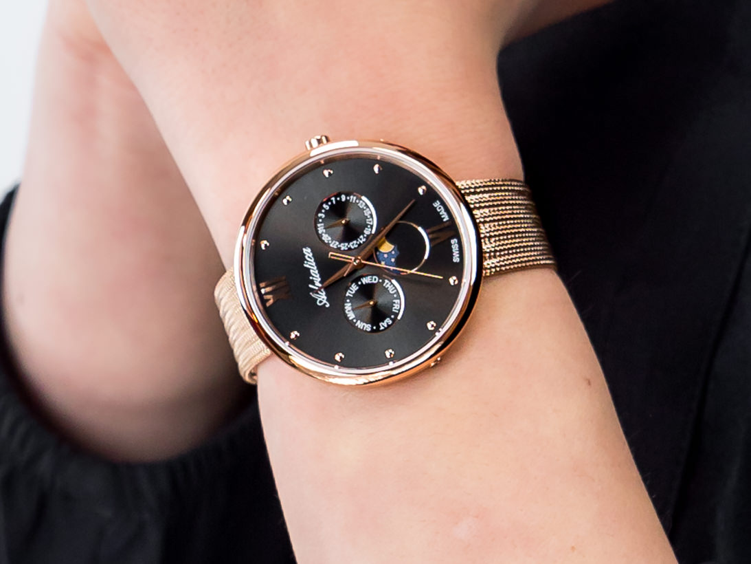 Adriatica A3732.9186QF Moonphase zegarek klasyczny Bransoleta - miniatura 4