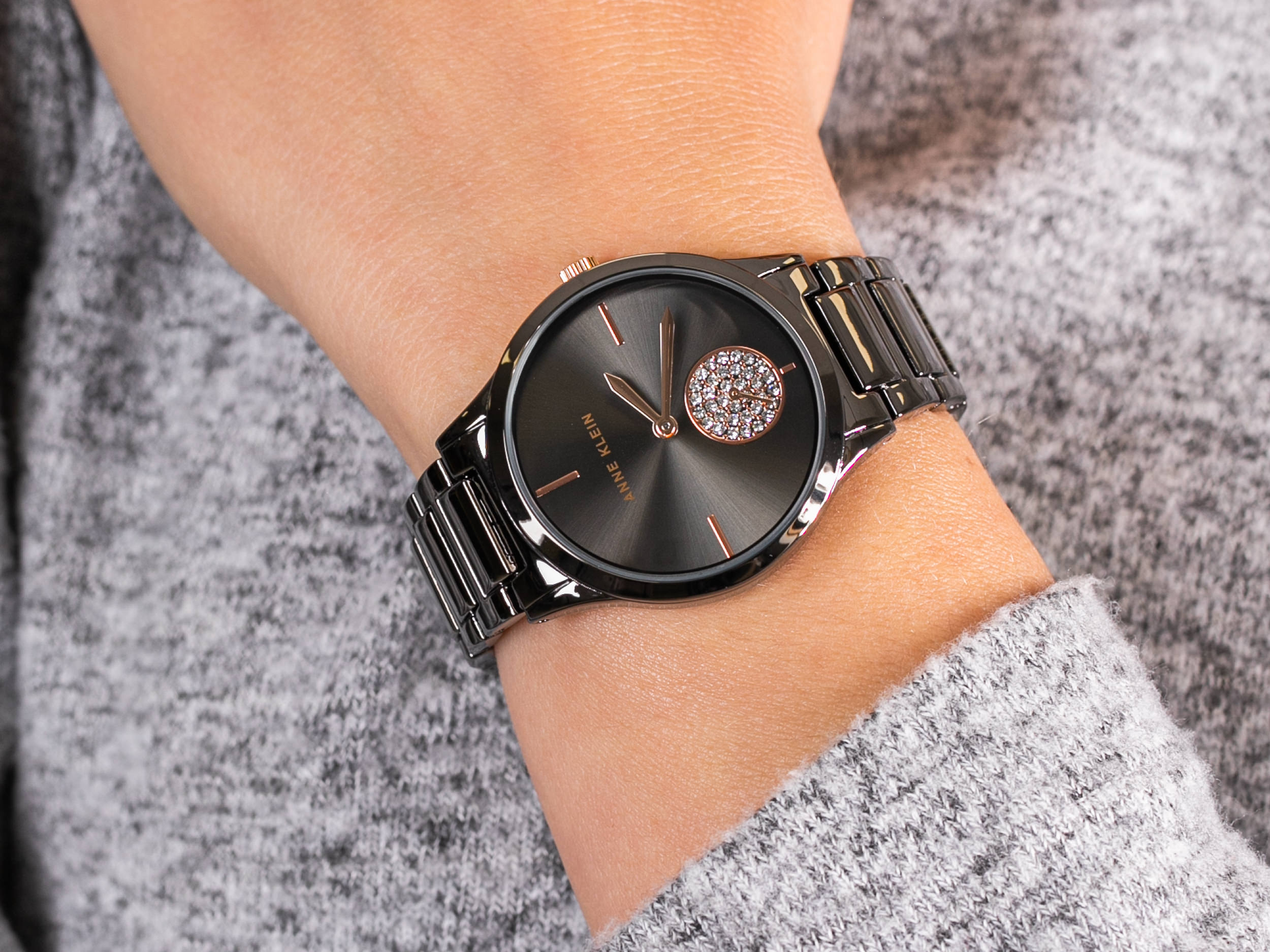 Anne Klein AK-3417GYRT zegarek klasyczny Bransoleta