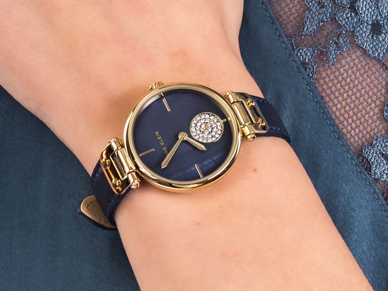 Anne Klein AK-3380NMNV zegarek klasyczny Pasek - miniatura 4