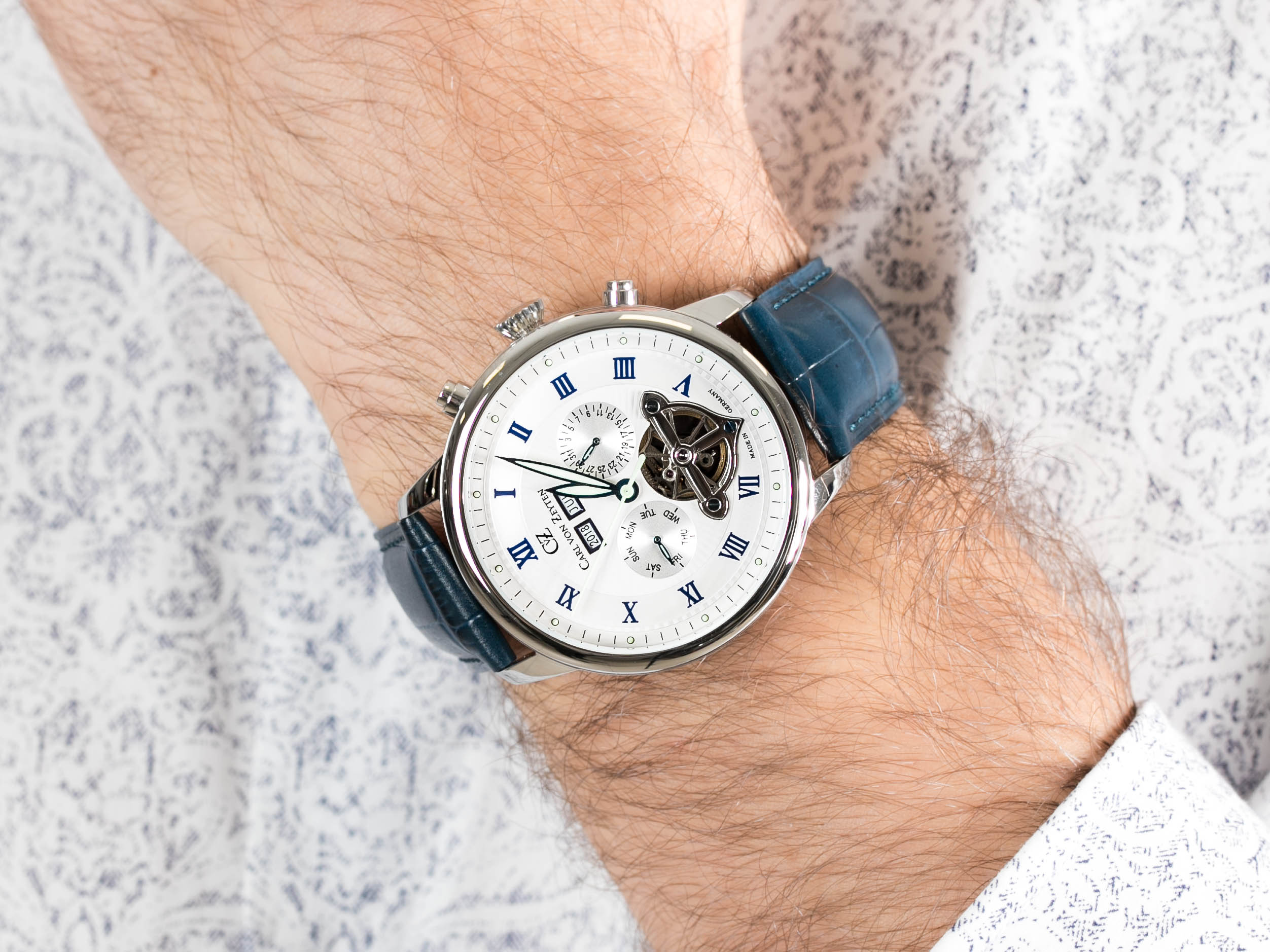 Carl von Zeyten CVZ0053WH Bonndorf Limited Edition zegarek klasyczny Bonndorf - miniatura 4