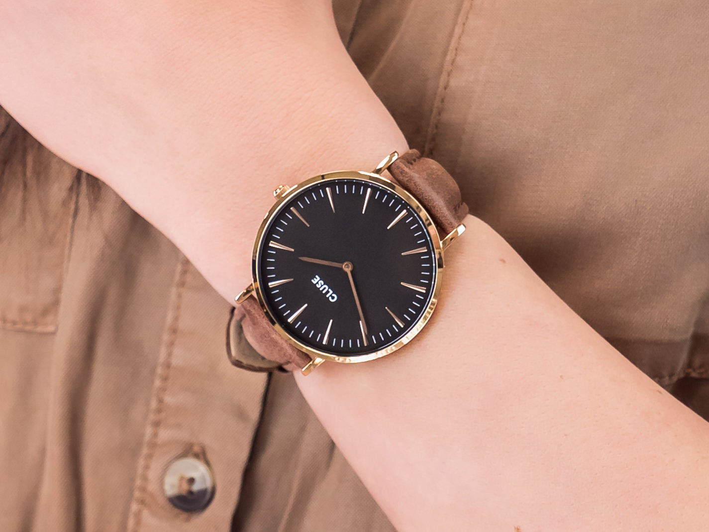 Cluse CL18003 Rose Gold Black/Brown zegarek klasyczny La Boheme - miniatura 4