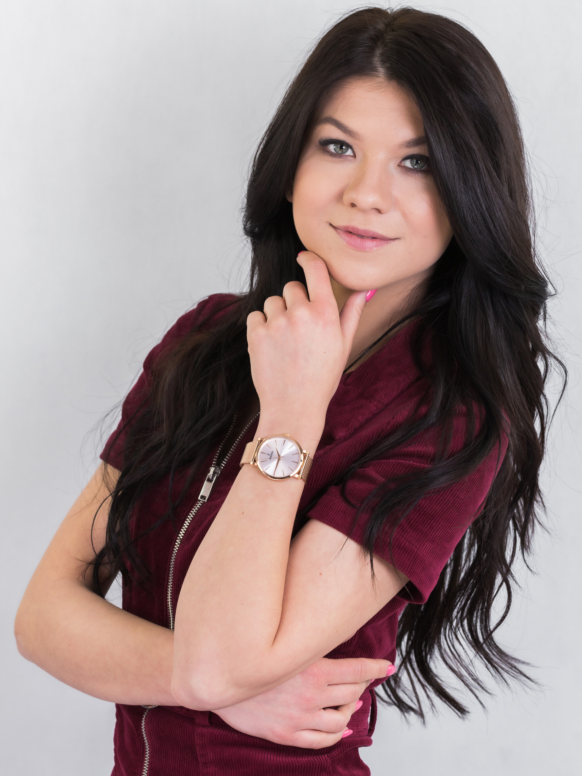 Festina F20477-1 zegarek różowe złoto klasyczny Boyfriend bransoleta