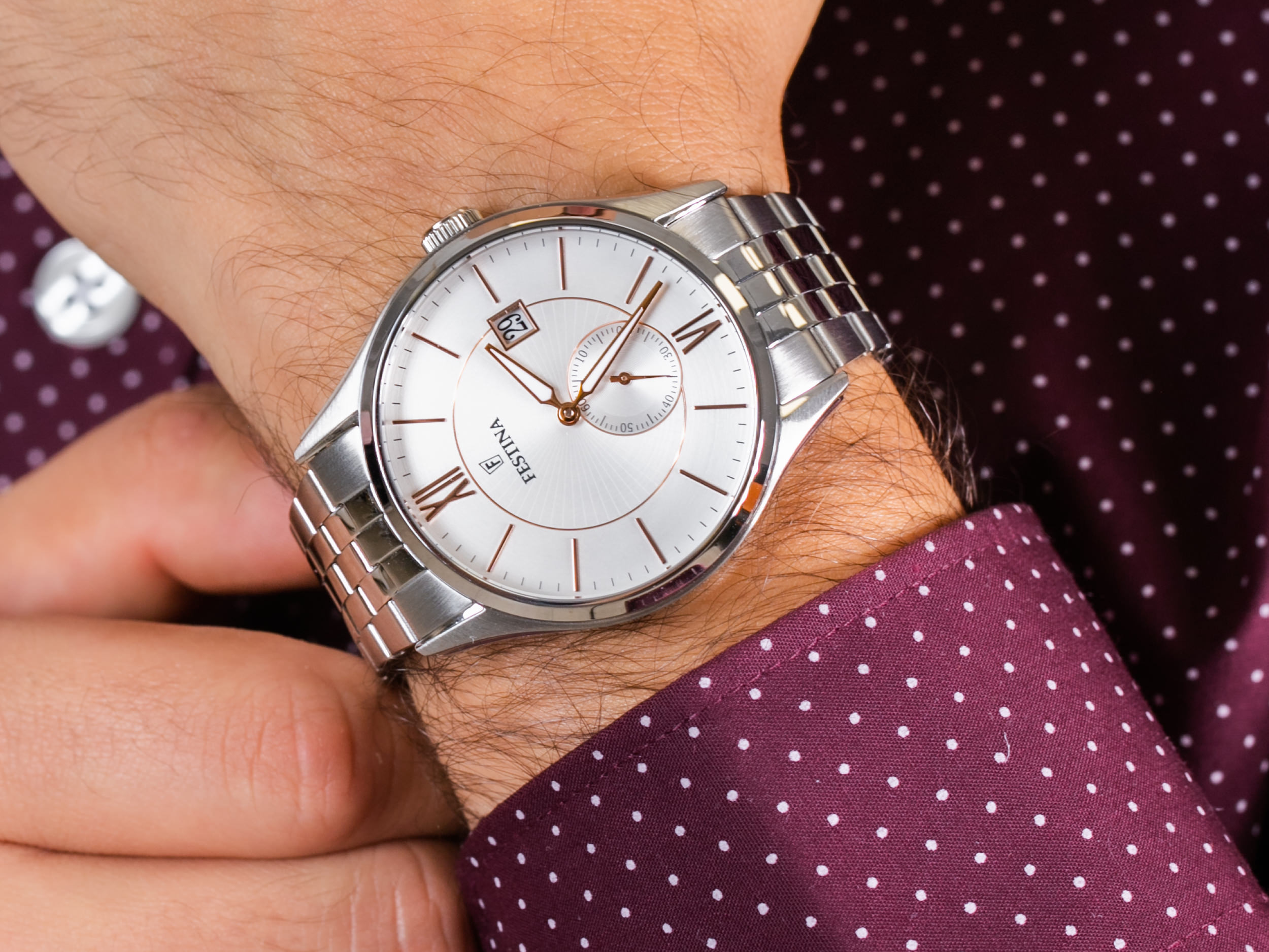 Festina F16871-2 Classic zegarek klasyczny Retro - miniatura 4