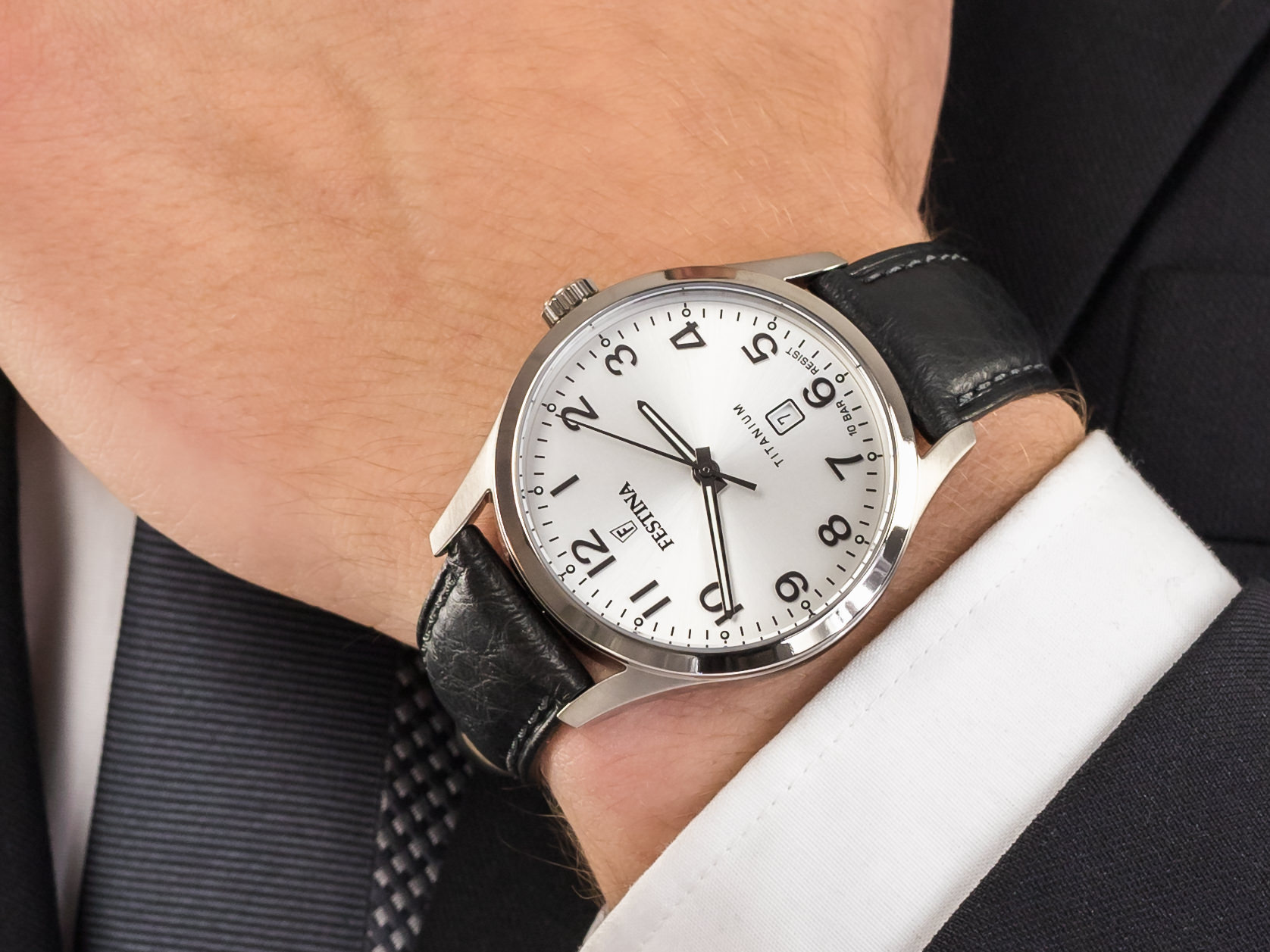 Festina F20467-1 Titanium Date zegarek klasyczny Titanium - miniatura 4