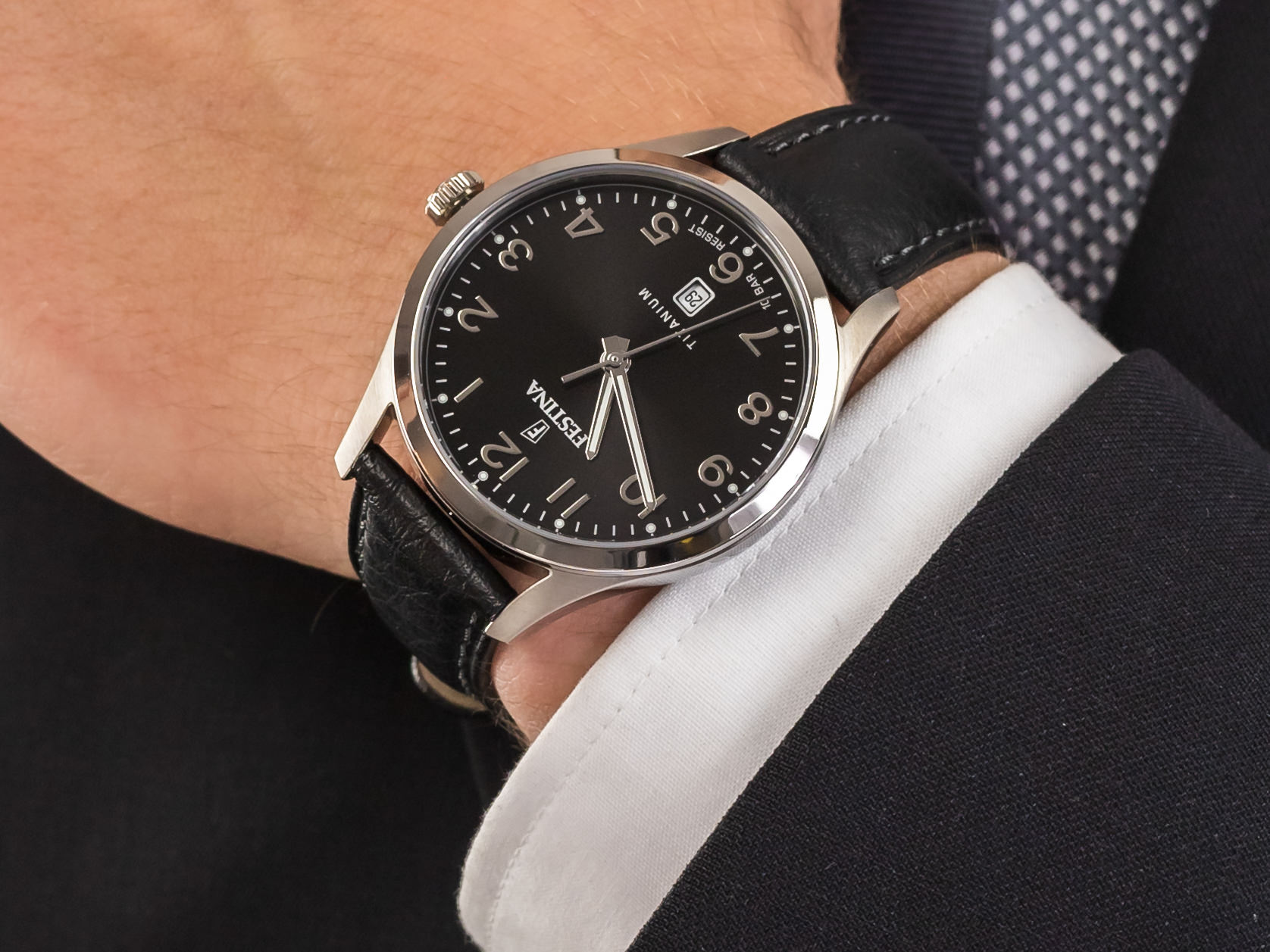 Festina F20467-3 Titanium Date zegarek klasyczny Titanium - miniatura 4