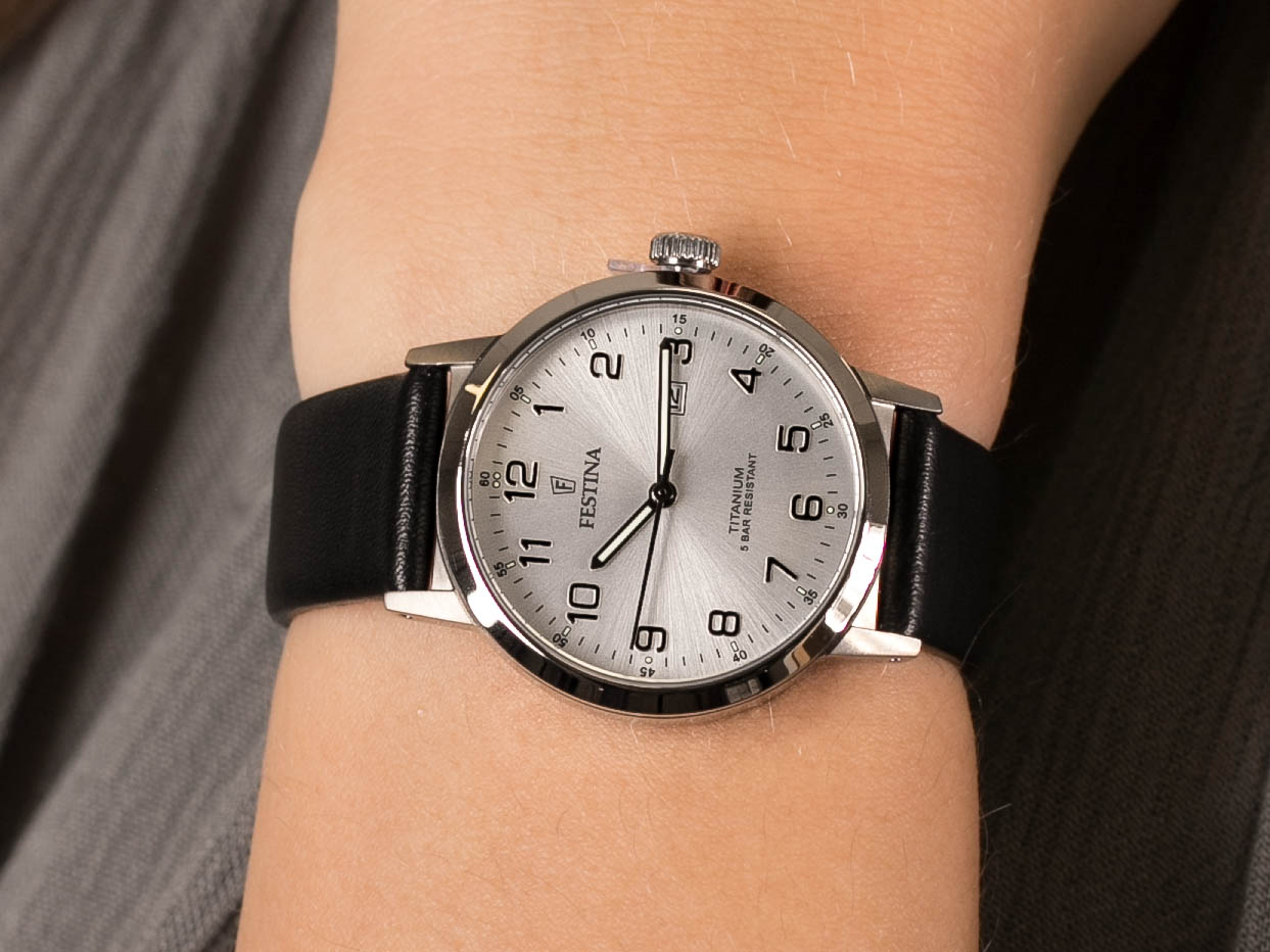 Festina F20472-1 Titanium Date zegarek klasyczny Titanium - miniatura 4