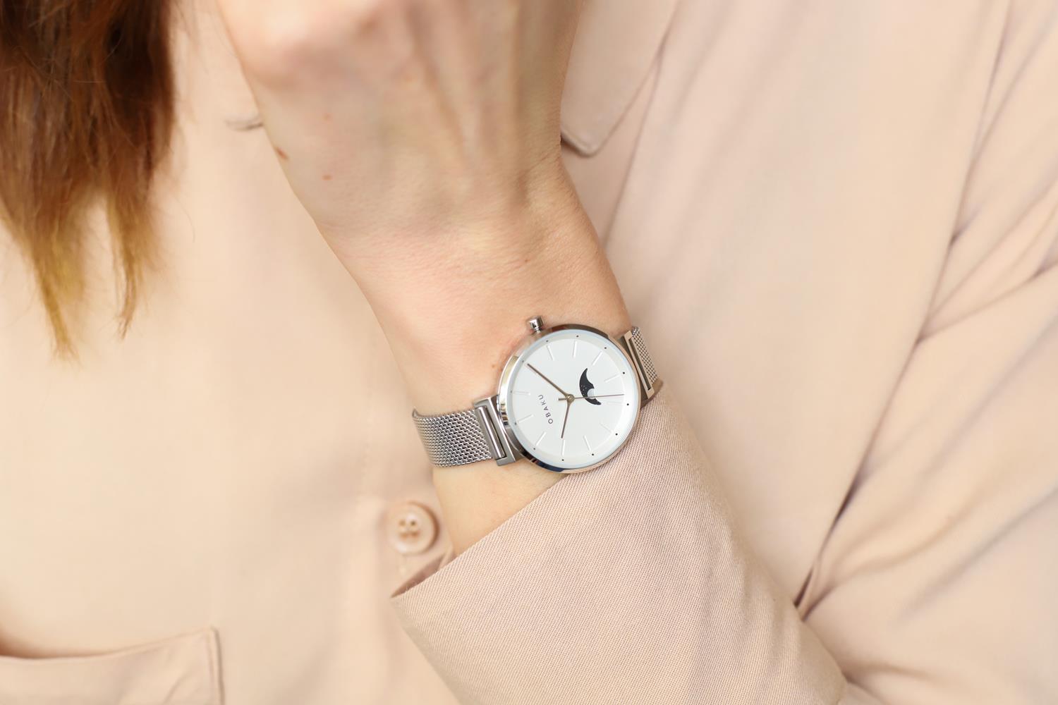 Obaku Denmark V243LMCIMC MAANE - STEEL zegarek klasyczny Slim - miniatura 5