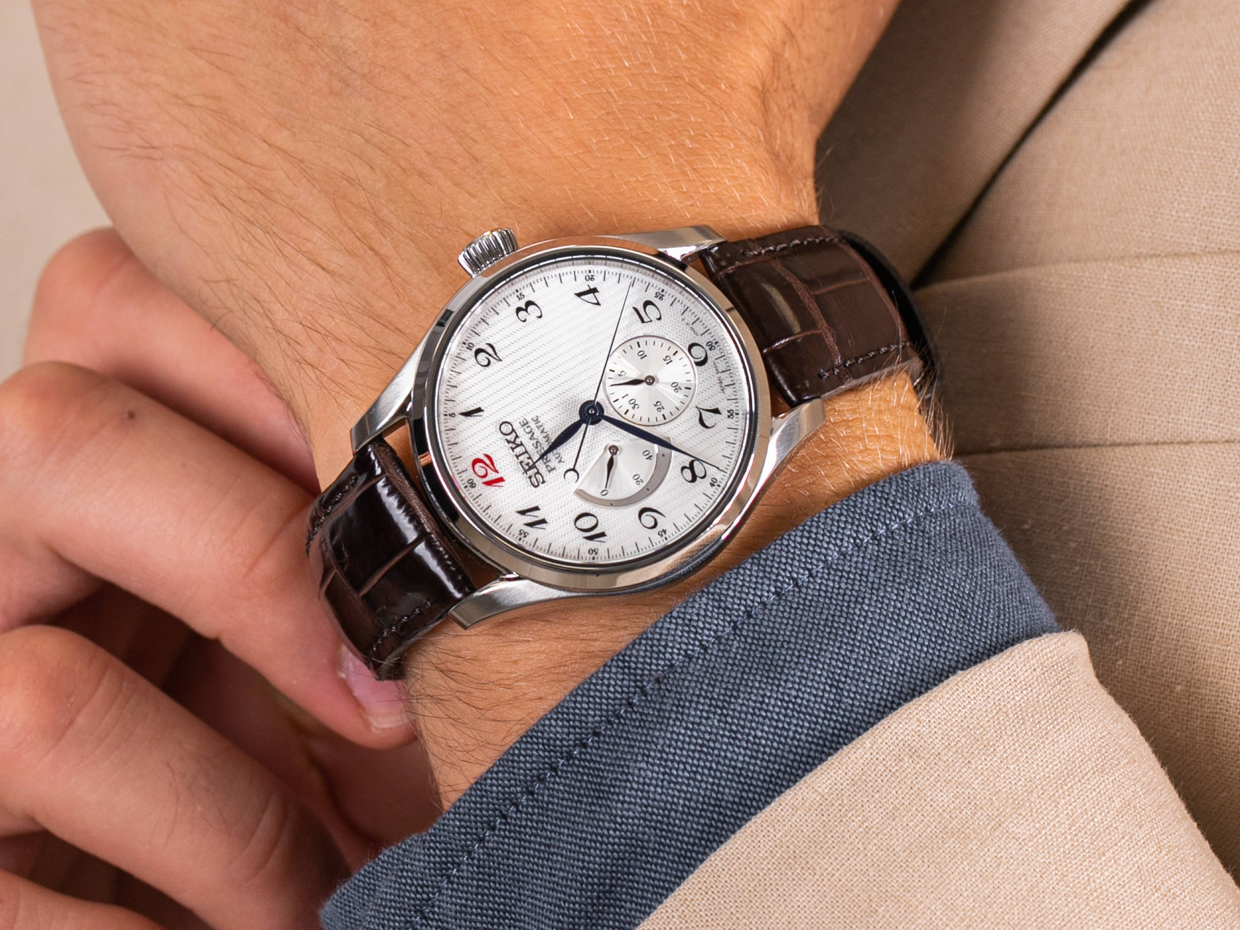 Seiko SPB059J1 Presage Multi-hand Automatic Power Reserve zegarek klasyczny Presage - miniatura 4