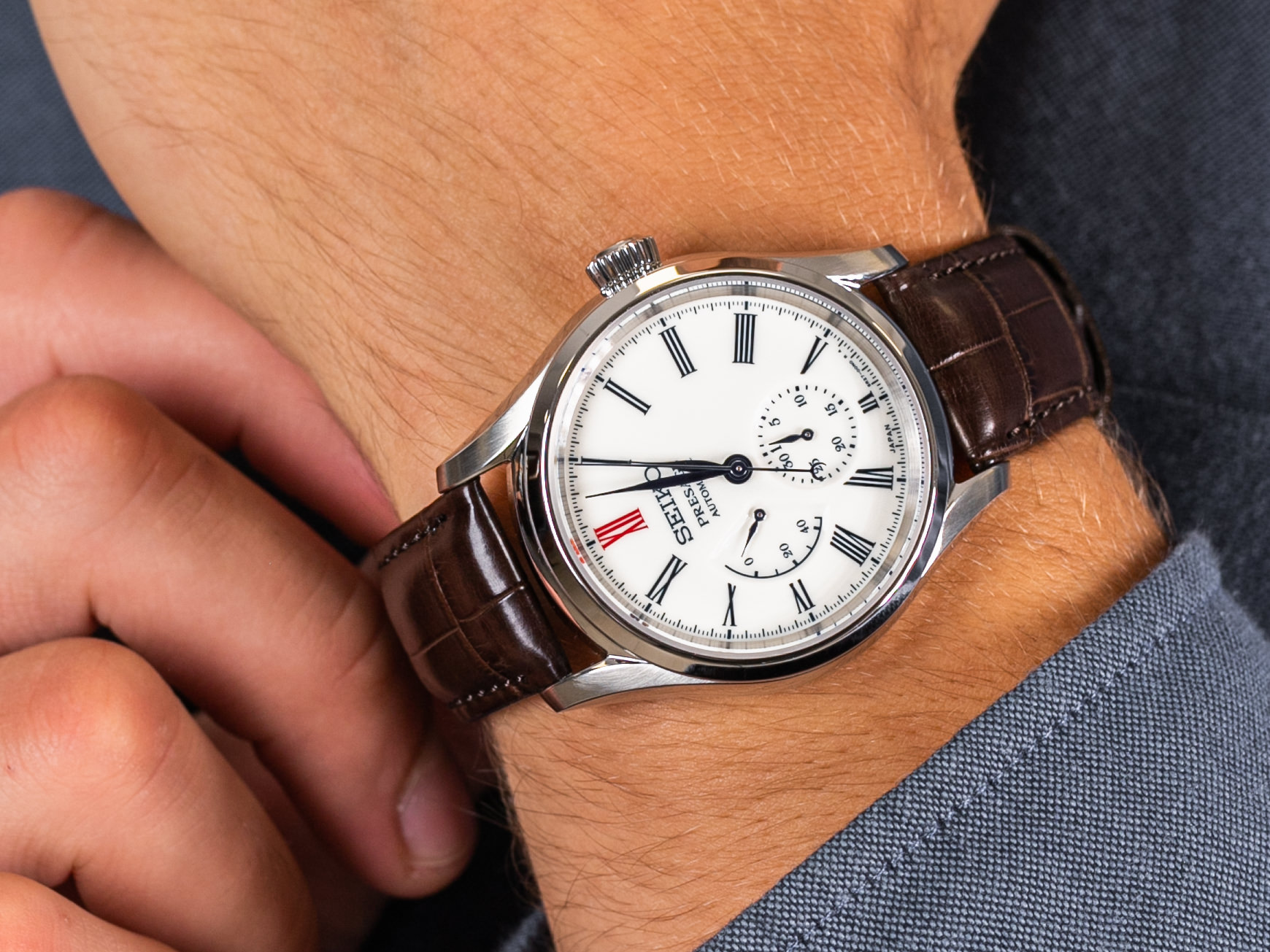 Seiko SPB093J1 Presage Arita Porcelain Automatic Multi-Dial Watch zegarek klasyczny Presage - miniatura 4