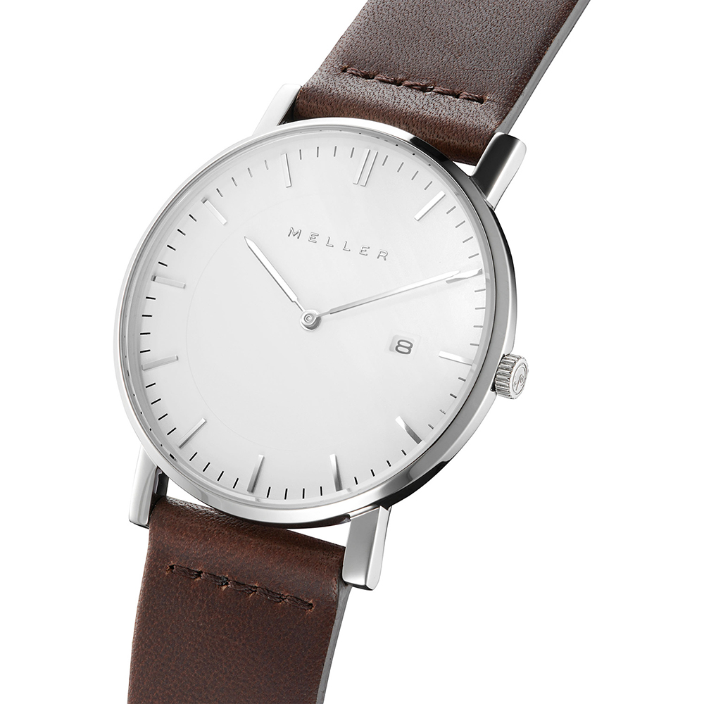 Meller 1B-1BROWN1 zegarek srebrny klasyczny Astar pasek
