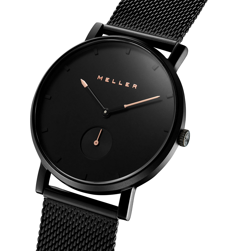 Meller 2NR-2BLACK zegarek czarny klasyczny Maori bransoleta