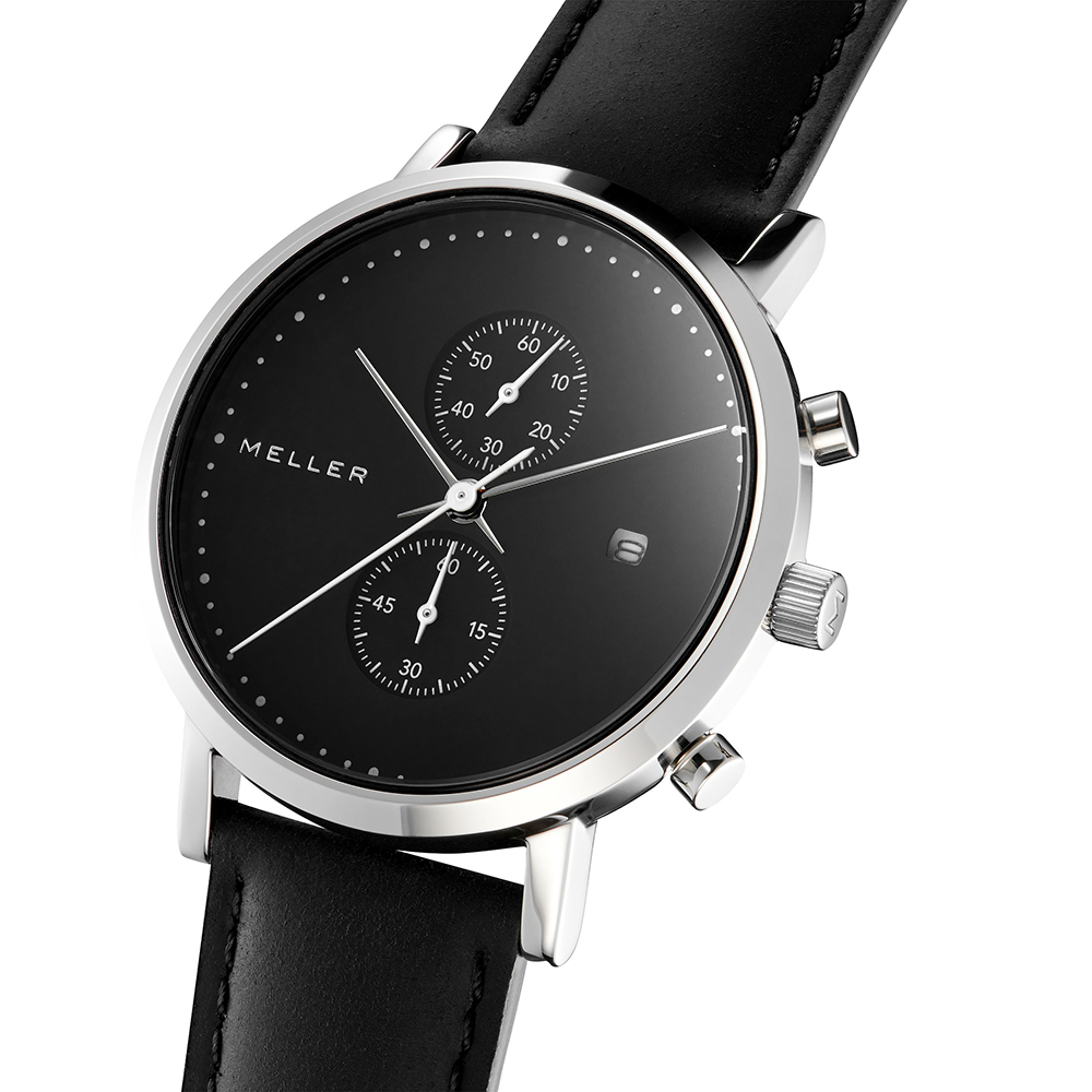 Meller 4PN-1BLACK zegarek srebrny klasyczny Makonnen pasek - miniatura 5