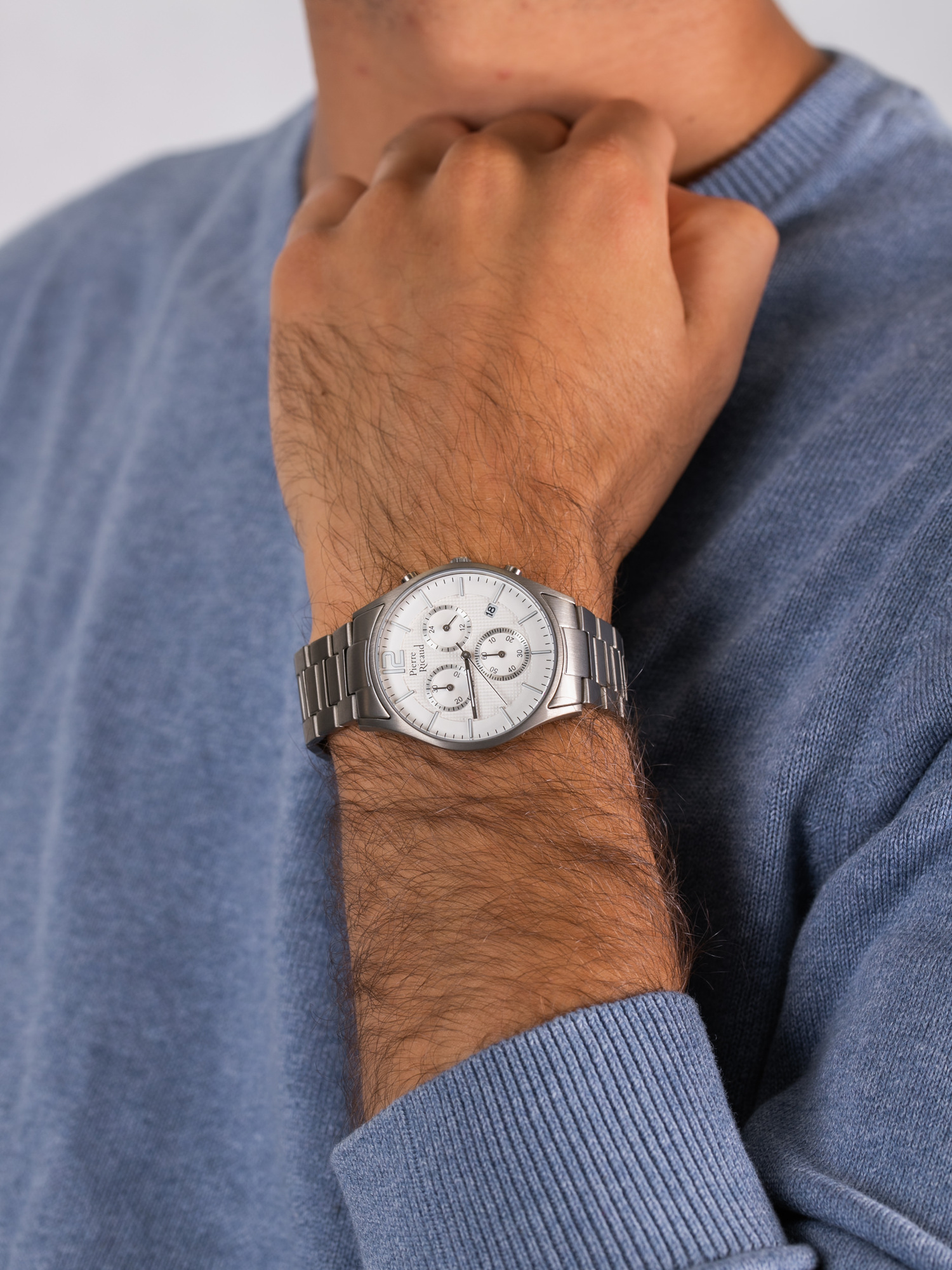 zegarek Pierre Ricaud P97252.4153QF męski z chronograf Bransoleta - miniatura 3