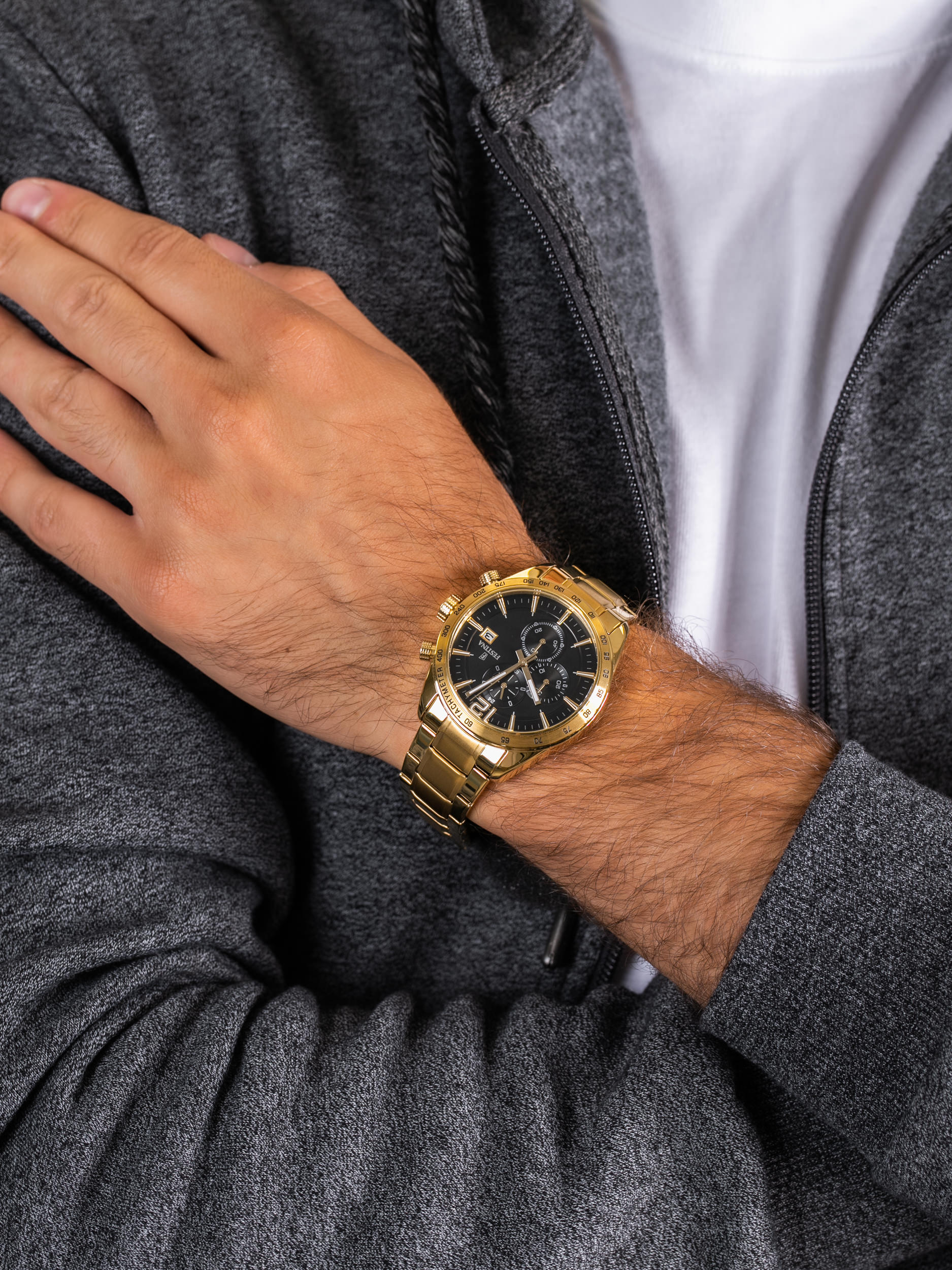 zegarek Festina F20266-3 Prestige Chronograph męski z tachometr Chronograf - miniatura 3