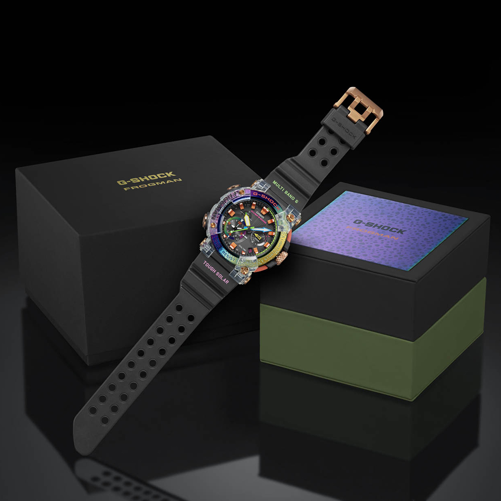 G-Shock GWF-A1000BRT-1AER G-Shock Frogman Borneo Rainbow Toad Limited Edition G-SHOCK Master of G sportowy zegarek wielokolorowy - miniatura 9