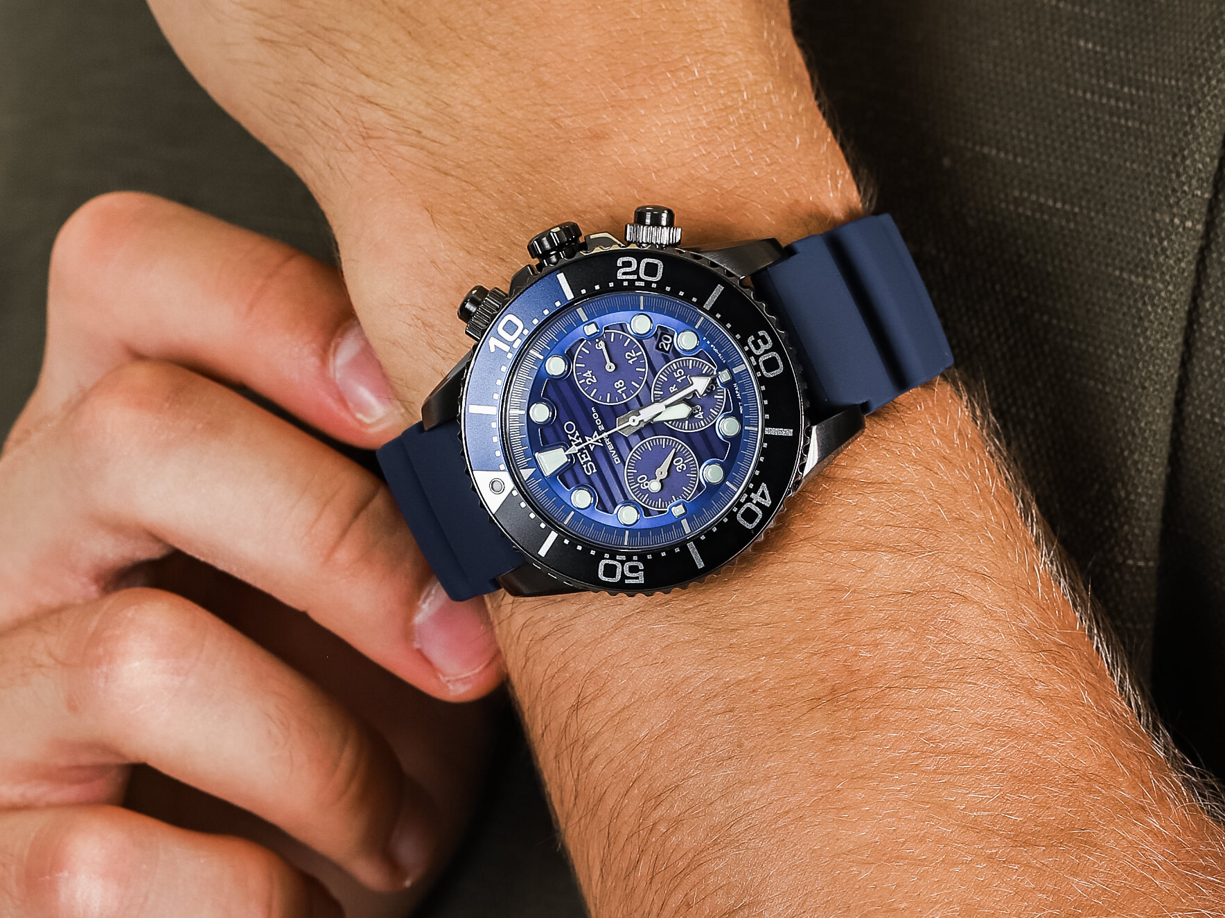 Seiko SSC701P1 Prospex Save The Ocean Diver Solar Chronograph 200m zegarek sportowy Prospex - miniatura 4
