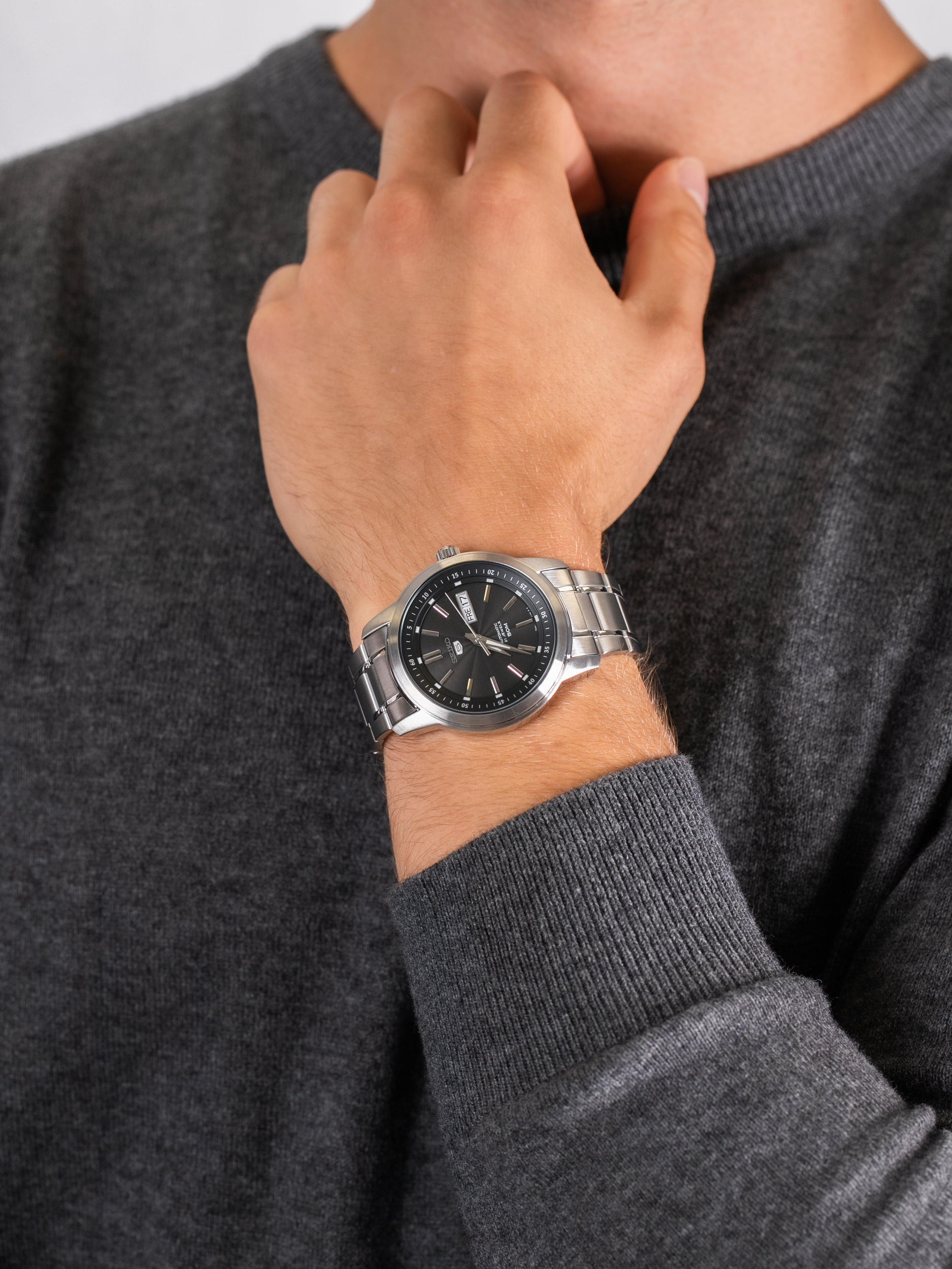 Seiko SNKM87K1 męski zegarek Sports Automat bransoleta - miniatura 3
