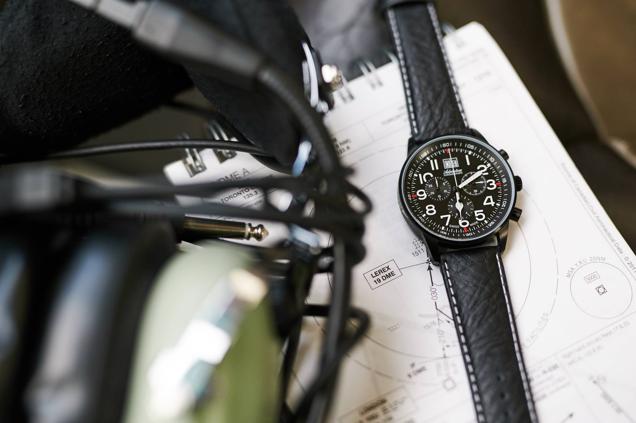 zegarek Adriatica A1076.5224CH Aviation męski z chronograf Pasek