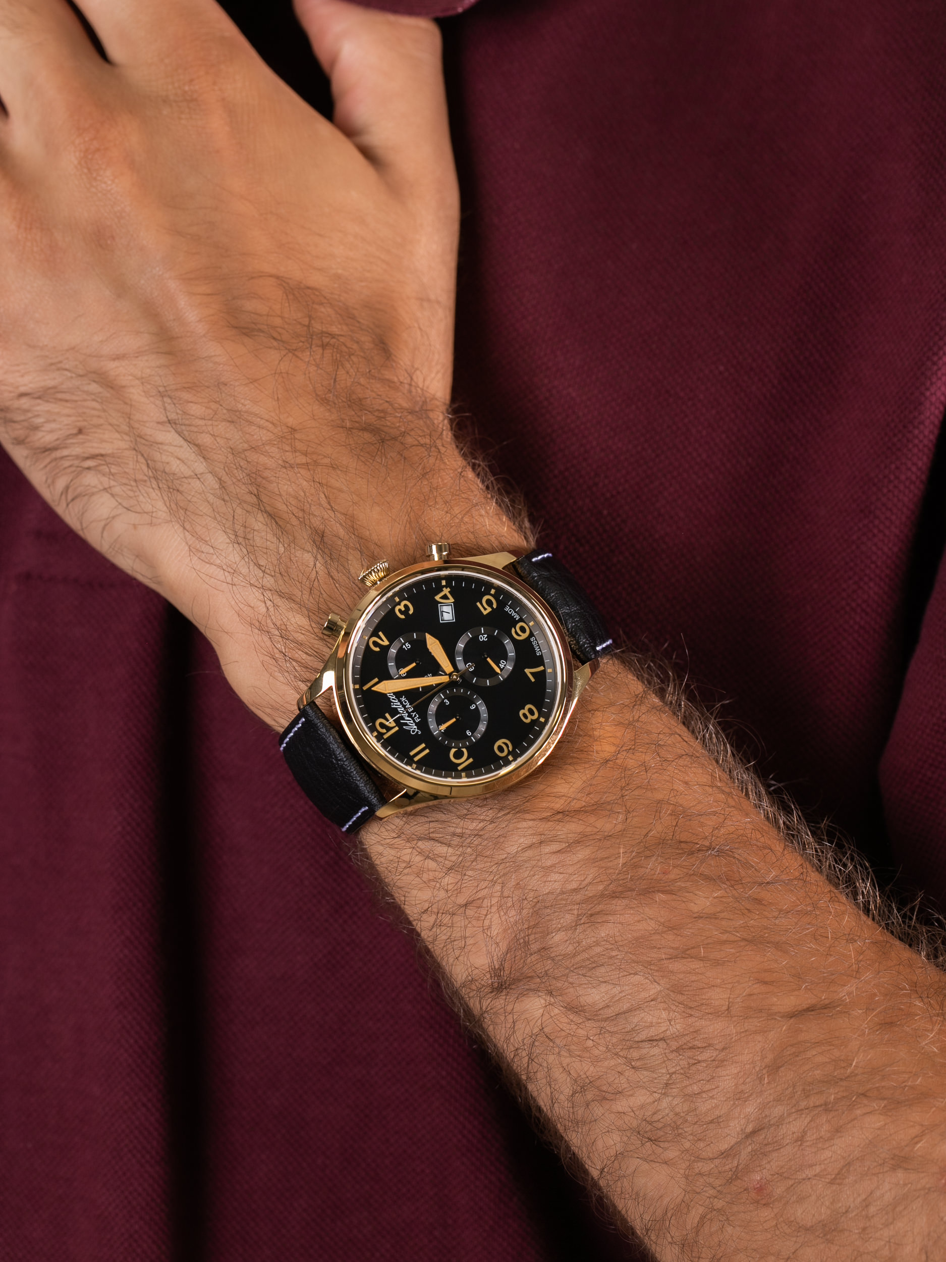 zegarek Adriatica A8267.1224CH Fly Back męski z chronograf Pasek - miniatura 3