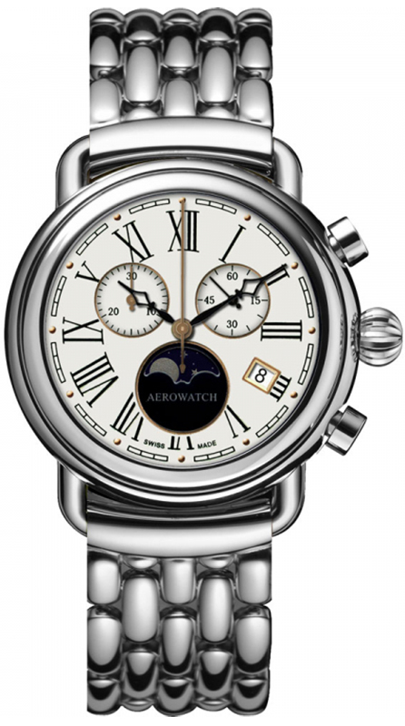 Aerowatch 1942 CHRONO MOON PHASES 84934-AA03-M