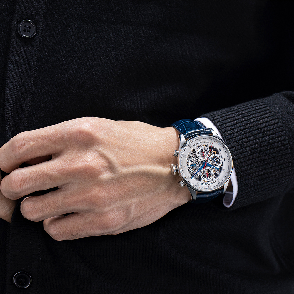 zegarek Aerowatch A-61989-AA04-SQ automatyczny męski Les Grandes Classiques LES GRANDES CLASSIQUES ANNIVERSARY SKELETON AUTOMATIQUE - miniatura 6