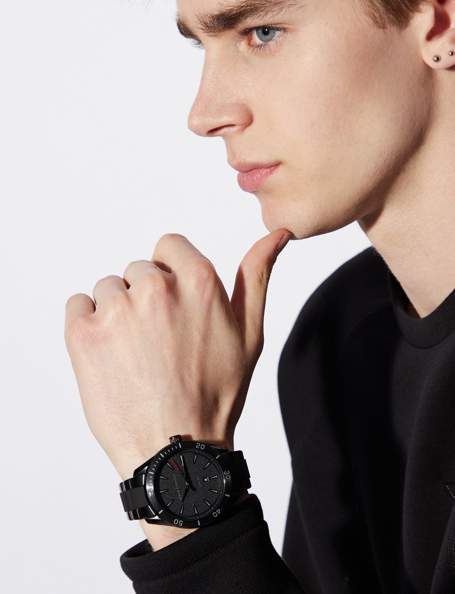 Armani Exchange AX1826 zegarek czarny klasyczny Fashion bransoleta - miniatura 5