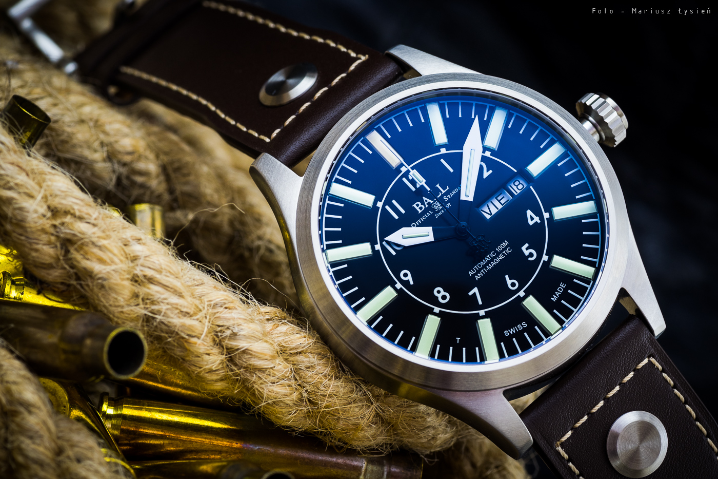 Ball NM1080C-LF13-BK Engineer Master II Engineer Master II Aviator zegarek męski klasyczny szafirowe - miniatura 8