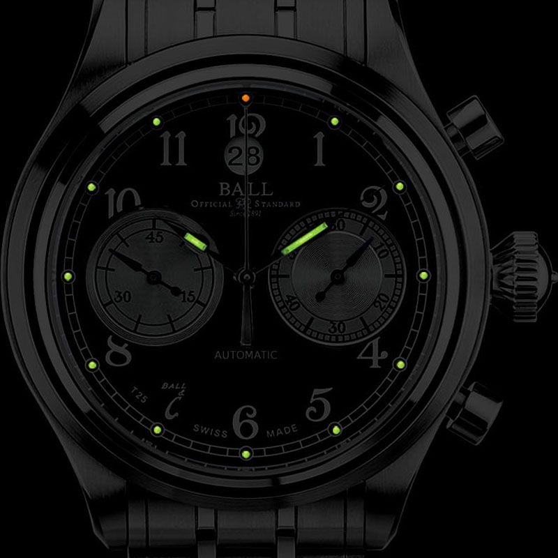 zegarek Ball CM1052D-L3J-BK Cannonball męski z chronograf Trainmaster - miniatura 3