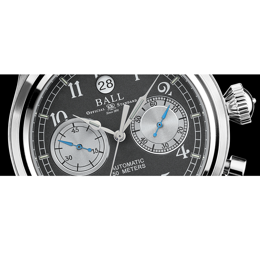 zegarek Ball CM1052D-S2J-GY Cannonball męski z chronograf Trainmaster - miniatura 3