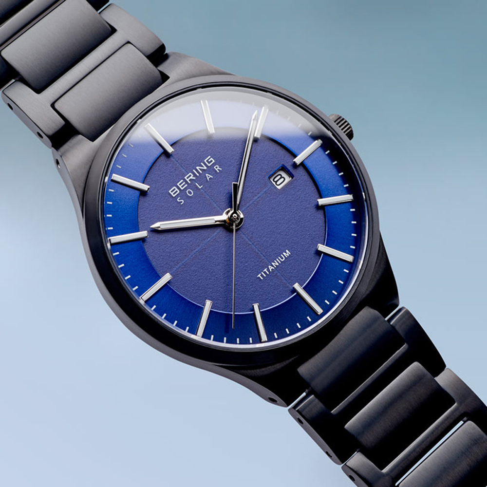 Bering 15239-727 zegarek czarny klasyczny Solar bransoleta - miniatura 5