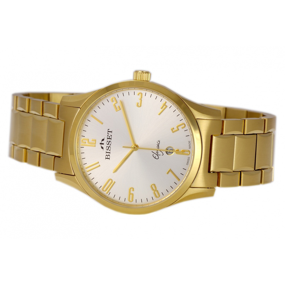 Bisset BSDD17GASX05BX zegarek złoty elegancki Klasyczne bransoleta - miniatura 5