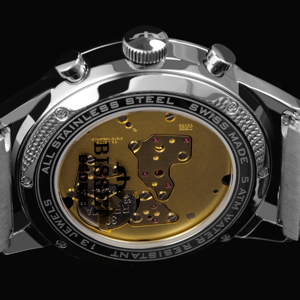 Bisset BSDE88SISX05AX zegarek srebrny elegancki Klasyczne bransoleta - miniatura 5