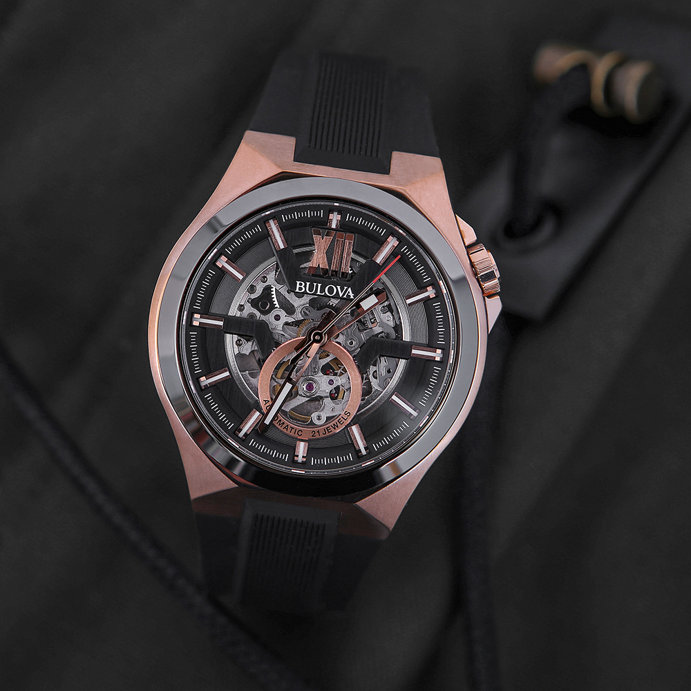 zegarek Bulova 98A177 czarny Automatic - miniatura 7