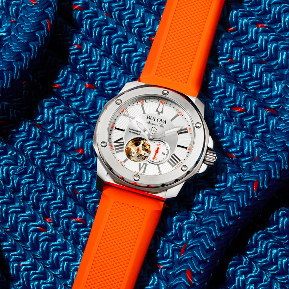 Bulova 98A226 zegarek srebrny sportowy Marine Star pasek - miniatura 5